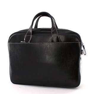 Belle Rose briefcase multi compartment leather handbag organizer black 