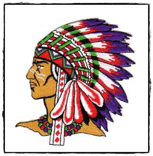 an94 Patch Badge Iron on Western INDIAN Feather Chief  