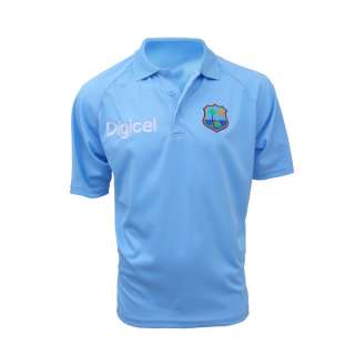 Woodworm West Indies Cricket Polo Shirt Blue MD  