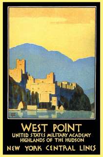 WEST POINT MILITARY ACADEMY HUDSON NEW YORK REPR POSTER  