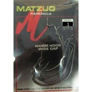  Matzuo America Worm X Wide Gap J Bend, Black Chrome 6pc 1 