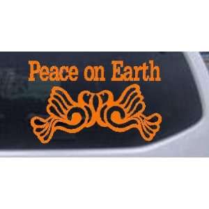 Orange 8.5in X 5.3in    Peace On Earth Doves Christian Car Window Wall 