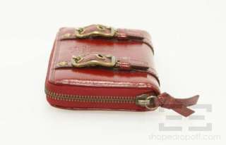 Coach Red Patent Leather Zip Around Continental Wallet  