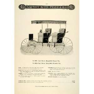   Surrey Horse Buggy Peoria Open Carriage Canopy Top   Original Print Ad