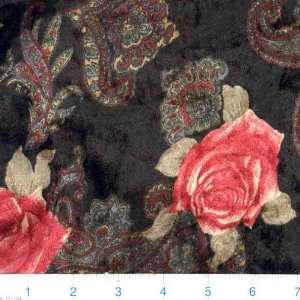   Panne` Velvet Paisley Rose Fabric By The Yard Arts, Crafts & Sewing
