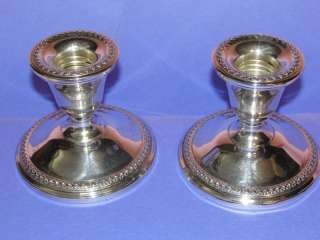 TWO ROGERS STERLING CANDLESTICKS WEIGHTED & REINFORCED  