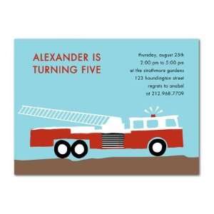  Birthday Party Invitations   Fire Engine By Petite Alma 