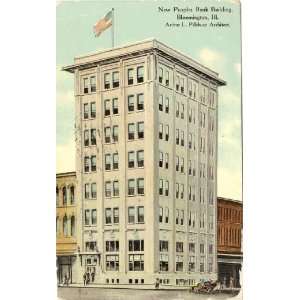  1910 Vintage Postcard Peoples Bank Building Bloomington 