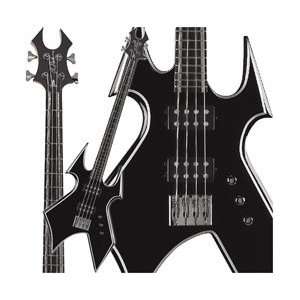  BC Rich Trace Warbeast Electric Bass Guitar, Onyx with 