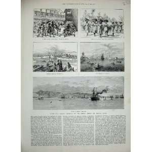   1888 War Ships Port Spain Trinidad Curacoa Venezuela