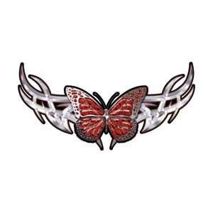  Tribal Butterfly Lady Biker Graphic in Red   3 h x 6 w 