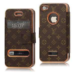  Lv Monogram Wallet Flip Leather Case for Iphone 4 4s 