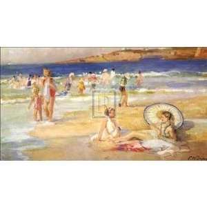  Michel Dupuy   Beach At Biarritz Poster Print