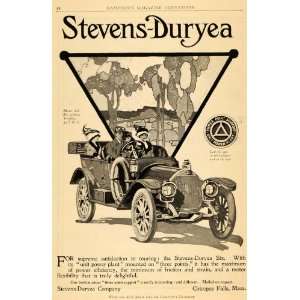  1911 Ad Stevens Duryea Model AA Six Torpedo Automobile Car 