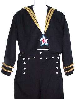 RARE MENS DANCER SAILOR NAVY OUTFIT SEQUINED MUSICAL  