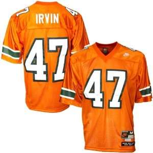  Nike Miami Hurricanes #47 Michael Irvin Orange Field 