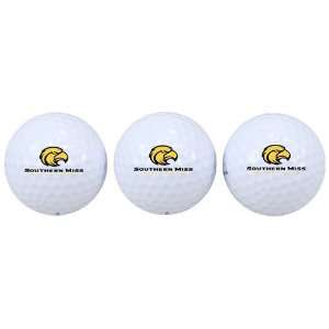   Southern Miss Golden Eagles 3 Pack Logo Golf Balls