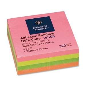     Adhesive Note Cubes, 3x3, 320 Sheets, Bright