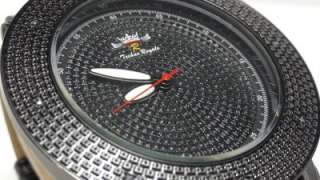 Black On Black Techno Royale Genuine Diamond Watch Mens  