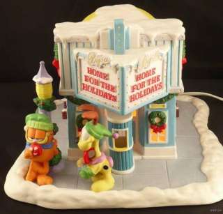 Garfields Christmas Village MOVIE THEATER Danbury Mint  