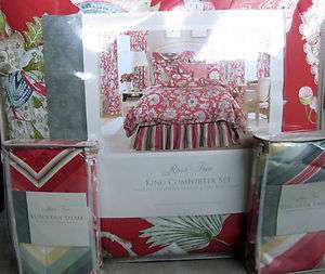   LIVINGSTON Floral King Comforter Set 6 Piece Bedskirt Shams NEW $540