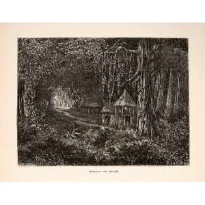 com 1875 Wood Engraving Belen Mission Jesuit Rainforest South America 