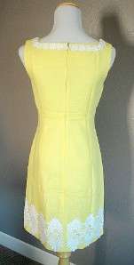 NEW Lilly Pulitzer Adelson Shift Jacquard Dress Yellow 4/6/10 S/M/L 