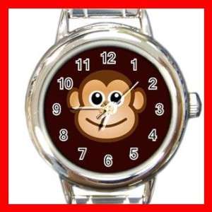 Cute Monkey Face Cartoon Round Italian Charm Watch New  