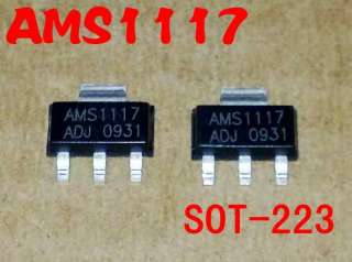 50pcs AMS1117 ADJ LM1117 ADJ 1A Voltage Regulator  