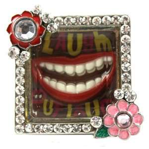 TOO FUNNY Laugh Out Loud Framed Smile Accented By Ice Crystals and 