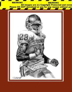 ADRIAN PETERSON VIKINGS LITHOGRAPH IN SOONERS JERSEY #2  