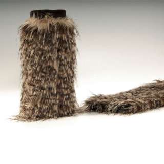   Women Lady Faux Fur Leopard Warm lower Leg warmer Boot Sleeve Cover