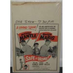  62 Mickey Mantle Roger Maris Safe At Home Window Card 