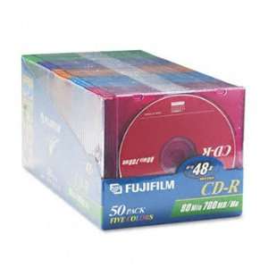  Fuji® Color CD R Recordable Disc DISC,CDR,80M,JWL,50PK 