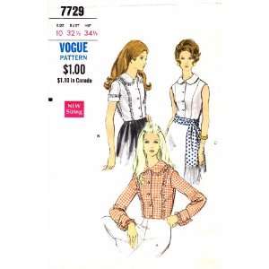  Vogue 7729 Vintage Sewing Pattern Womens Blouse Size 10 