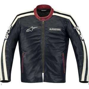  Alpinestars Velocity Leather Jacket   Large/Blue/Cream 
