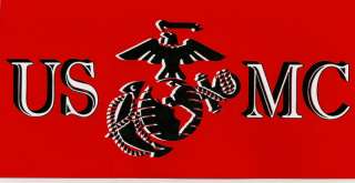 USMC EGA Black & Red Bumper Sticker Decal Marine Corps  