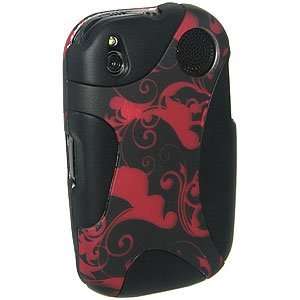  Amzer Red Floral Swirl Hybrid Silicone Skin Jelly Case 