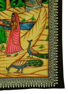 New Cotton Wall Hanging Tapestry Antique Hand Painting  
