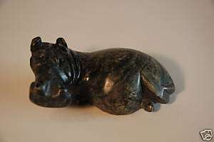 African Shona Hippo Stone Sculpture  