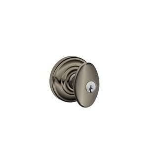   F51 620 Antique Pewter Keyed Entry Siena Style Knob with Andover Rose