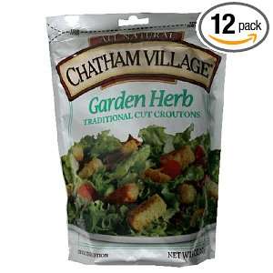 Chatham Village Homestyle Croutons, Garden Herb, 5 Ounce Bags (Pack of 