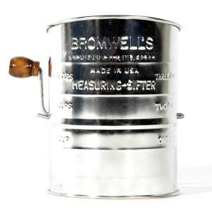   All American Flour Sifter   3 Cup, 2 Wire Crank Sifter Tin Home