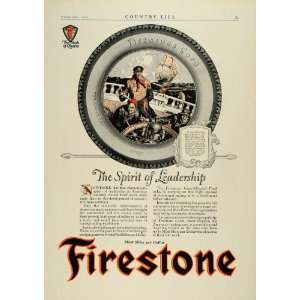  1923 Ad Antique Firestone Gum Dipped Rubber Cord Tires 
