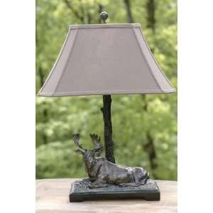  Moose Table Lamp Linen Anbronze/grecin