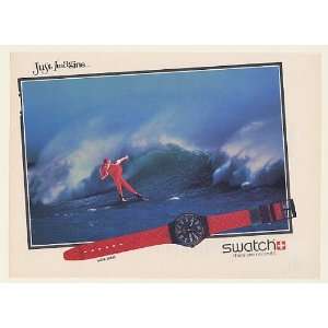 1991 Swatch Good Shape Watch Water Skater Print Ad (Memorabilia 