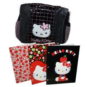   Color Messenger Bag / School Bag and 3 Cute Hello Kitty Pocket Folders
