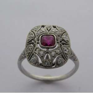   Antique Edwardian Antique Platinum Diamond S Spectacular Ring Jewelry