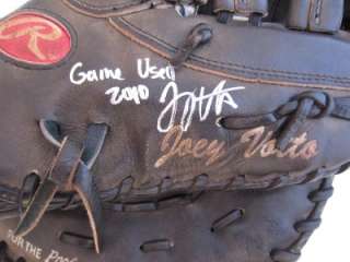JOEY VOTTO SIGNED INSCRIBED GAME USED FIELDING GLOVE POUNDED 
