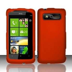  Orange Rubberized Snap on Protective Cover Case for HTC 